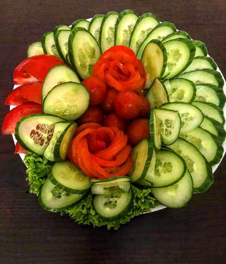 Красивая нарезка овощей на стол